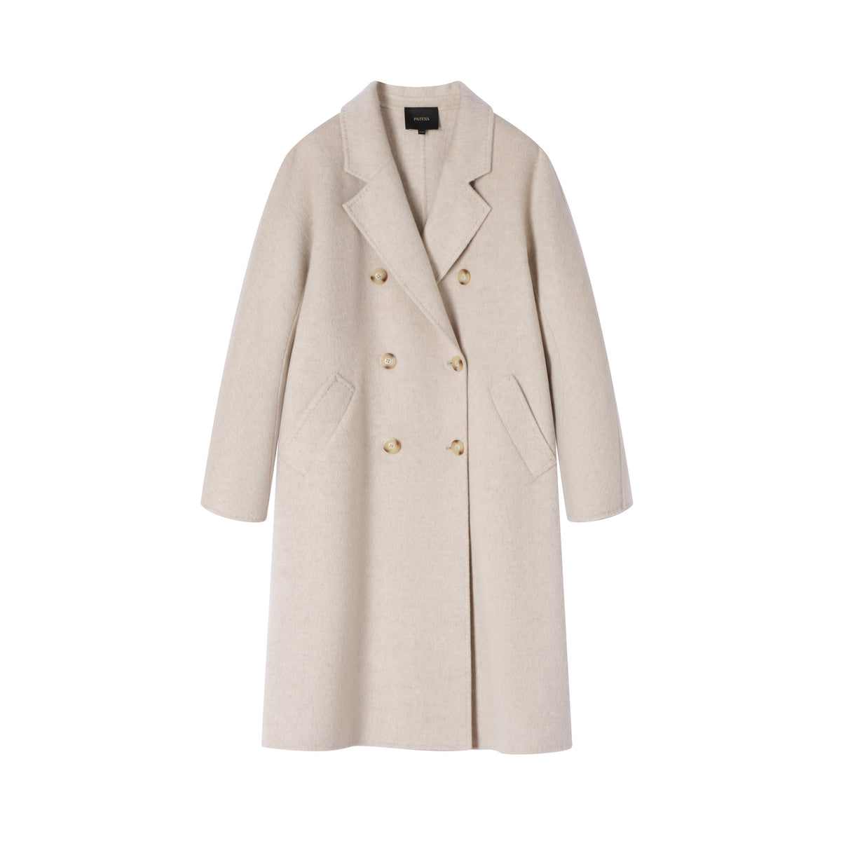 Manteau long en laine, soie et poil de chameau