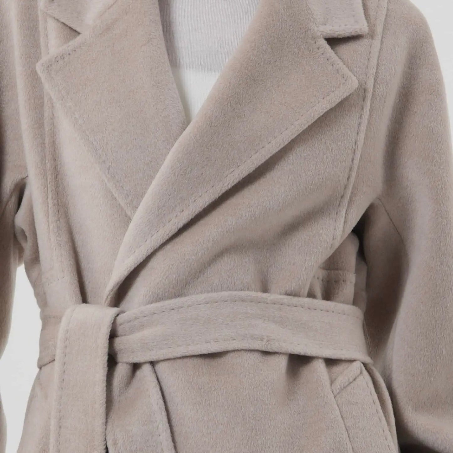 Manteau en laine mérinos naturel femme beige premium chaud et doux