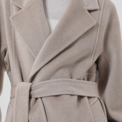 Manteau en laine mérinos naturel femme beige premium chaud et doux