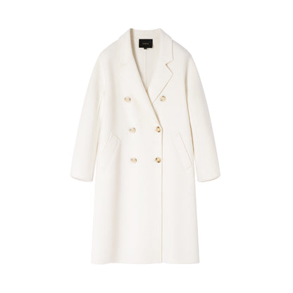 Manteau long en laine, soie et poil de chameau